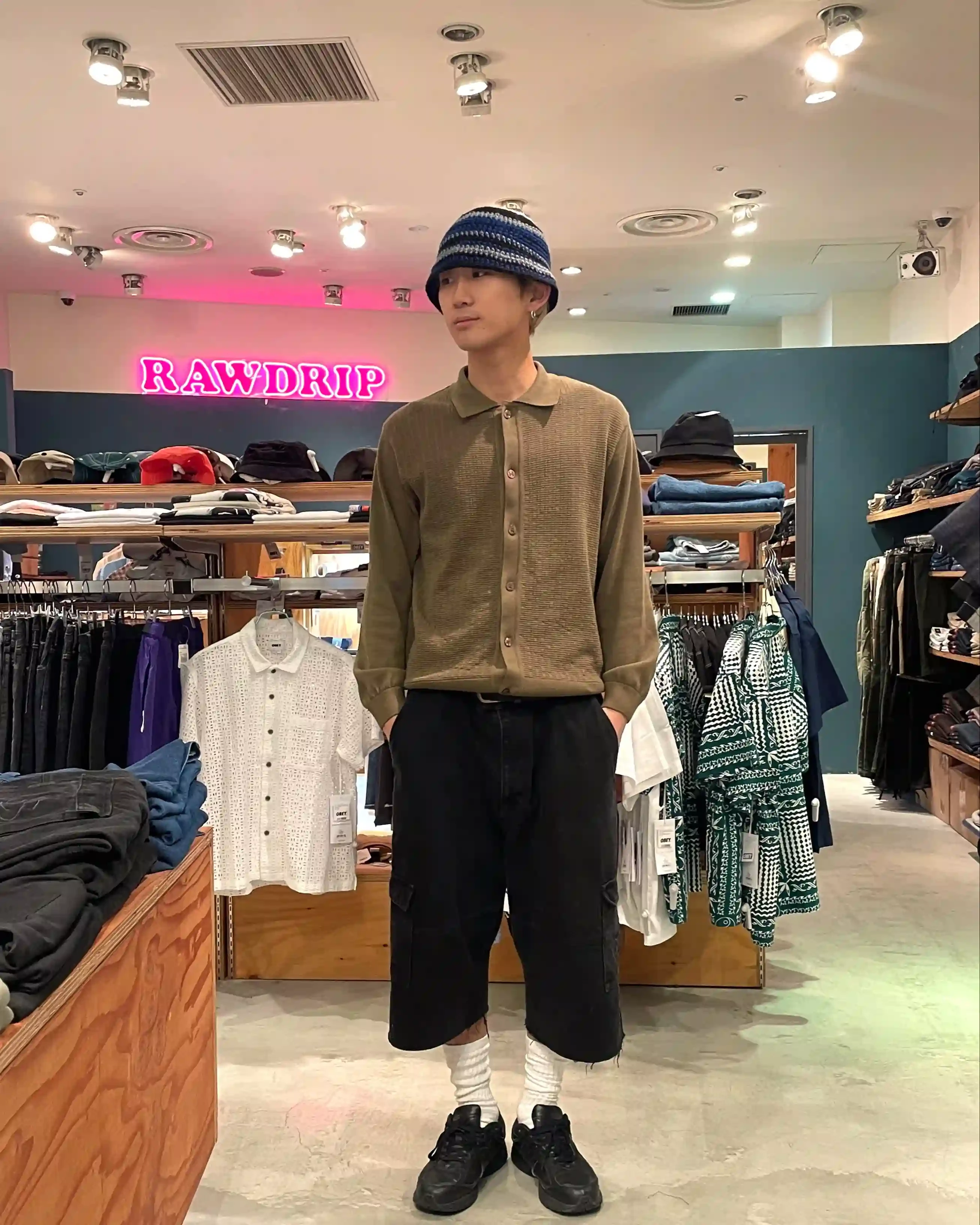 RAWDRIP　ロウドリップ　スケーターファッション　カーゴパンツ　カーディガン 帽子